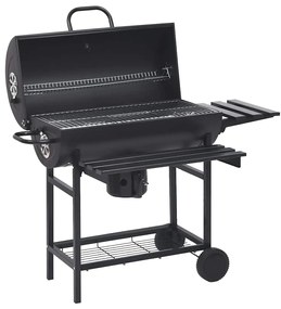 vidaXL Ψησταριά Κυλινδρική με Τροχούς &amp; Ράφια Μαύρη 115 x 85 x 95 εκ.