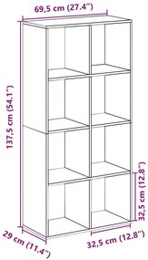 Βιβλιοθήκη/Διαχωριστικό Χώρου Δρυς 69,5x29x137,5εκ. Επεξ. Ξύλο - Καφέ