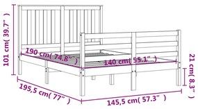 ΠΛΑΙΣΙΟ ΚΡΕΒΑΤΙΟΥ ΜΕ ΚΕΦΑΛΑΡΙ ΓΚΡΙ 140 X 190 ΕΚ. ΑΠΟ ΜΑΣΙΦ ΞΥΛΟ 3194228