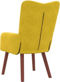 vidaXL Πολυθρόνα Κίτρινο 63 x 67 x 94 εκ. Βελούδο