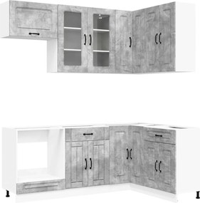 vidaXL Μονάδα κουζίνας KALMAR 8 pcs Γκρι Σκυροδέματος