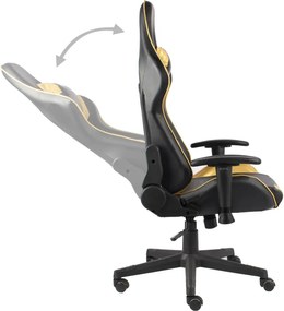 vidaXL Καρέκλα Gaming Περιστρεφόμενη Χρυσή PVC
