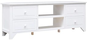 vidaXL Έπιπλο Τηλεόρασης Λευκό 108x30x40 εκ. από Μασίφ Ξύλο Παυλώνιας