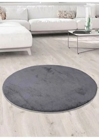 Χαλί Oval Plush 202BLY1364 Dark Grey Conceptum Hypnose 80X80cm Round
