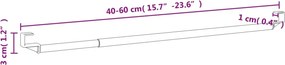 vidaXL Σιδηρόδρομοι Κουρτινών 2 Τεμ. Λευκό/Ασημί 40-60 εκ. Αλουμίνιο