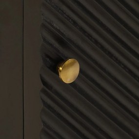vidaXL Κομοδίνο Μαύρο 40x30x50 εκ. από Μασίφ Ξύλο Μάνγκο και Σίδερο