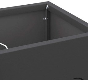 vidaXL Σχέδιο & βάση αποθήκευσης Μαύρο 15.5 x 15.5 x 49 εκ Ατσάλι