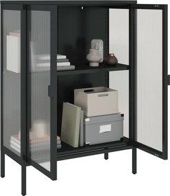 vidaXL Ντουλάπι Μαύρο 75 x 35 x 105 εκ. από Γυαλί και Ατσάλι