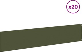 VidaXL Περίγραμμα γκαζόν 20 τμχ. 100 x 22 εκ Steel Λαδί