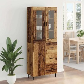 vidaXL Highboard 2 pcs Παλιό Ξύλο 69,5 x 34 x 180 εκ.