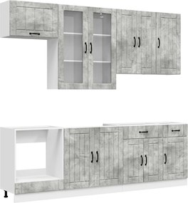 vidaXL Μονάδα κουζίνας LUCCA 8 pcs Γκρι Σκυροδέματος