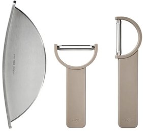 Αποφλοιωτές Με Μαχαίρι Mezzaluna Singles 32877 (Σετ 3τμχ) Soft Taupe Zone Denmark Ανοξείδωτο Ατσάλι