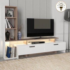 Σύνθεση τηλεόρασης Simal  από μελαμίνη με LED χρώμα λευκό - cordoba 168,2x31,3x1