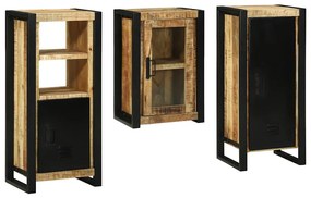 Σετ Επίπλων Μπάνιου με ράφι 3 pcs Καφέ Στερεό ξύλο μάνγκο