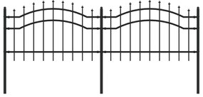 vidaXL Φράχτης Κήπου με Κορυφή Δόρυ Μαύρος 239x75 εκ. από Ατσάλι με Ηλεκτροστατική Βαφή