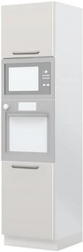 Επιδαπέδιο ντουλάπι φούρνου ψηλό Modena K23-60-RM-Λευκό γυαλιστερό - Γκρι Ανοιχτό - 60.00Χ60.00Χ235.00cm