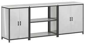vidaXL Σετ Αποθήκευσης Κουζίνας με ράφι Άλλο 3 pcs Ασημί 210 x 50 x 92 εκ