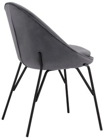 Καρέκλα KELSEY Βελούδο Γκρί με Μαύρα πόδια 59x63x84εκ. 59x63x84 εκ.
