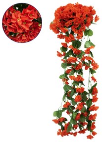 GloboStar® 78055 Τεχνητό Κρεμαστό Φυτό Διακοσμητικών Λουλουδιών με Κόκκινα Φλόξ M30 x Υ80 x Π30cm