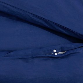 Σετ Παπλωματοθήκης Ναυτικό Μπλε 200 x 200 εκ. Βαμβακερό 136143