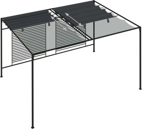 vidaXL Πέργκολα με Πτυσσόμενη Οροφή Ανθρακί 4 x 3 x 2,3 μ. 180 γρ./μ²