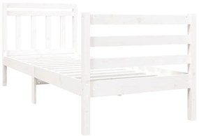 vidaXL Πλαίσιο Κρεβατιού Λευκό 90 x 190 εκ. Μασίφ Ξύλο Single