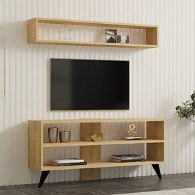 Σύνθετο σαλονιού Prestige pakoworld σε oak απόχρωση 120x29,6x50εκ - 120-000536