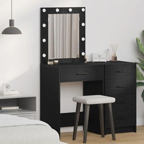 vidaXL Κομοδίνο Μαύρη δρυς 50 x 41 x 135 εκ Επεξεργασμένο ξύλο
