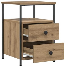 vidaXL Κομοδίνο τεχνίτης Δρυς 34x35,5x50 εκ. από Επεξεργασμένο Ξύλο