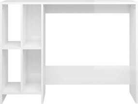 vidaXL Γραφείο Notebook Γυαλ. Λευκό 102,5 x 35 x 75 εκ από Επεξ. Ξύλο