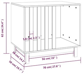 Σπιτάκι Σκύλου Λευκό 70 x 50 x 62 εκ. από Μασίφ Ξύλο Πεύκου - Λευκό