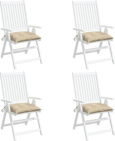 vidaXL Μαξιλάρια Καρέκλας 4 τεμ. Μπεζ 40 x 40 x 7 εκ. Υφασμάτινα