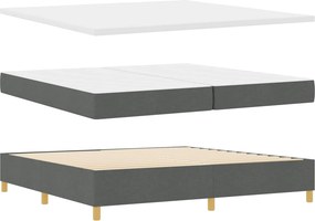 vidaXL LED Κρεβάτι με βάθρο Σκούρο Γκρι 200 x 200 cm ύφασμα
