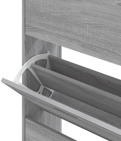 vidaXL Παπουτσοθήκη Γκρι Sonoma 63x24x147 εκ. από Επεξεργασμένο Ξύλο