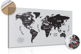 Εικόνα ενός μοναδικού ασπρόμαυρου χάρτη σε φελλό - 120x80  flags