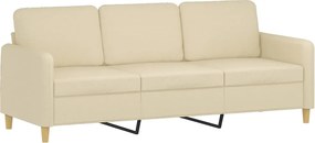 vidaXL Πολυθρόνες Σετ 4 Τεμαχίων Κρεμ από Ύφασμα με Μαξιλάρια