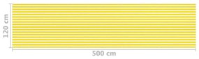 vidaXL Διαχωριστικό Βεράντας Κίτρινο / Λευκό 120 x 500 εκ. από HDPE