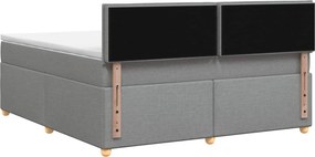 vidaXL Κρεβάτι box spring με στρώμα Ανοιχτό γκρι 140 x 190 cm Ύφασμα