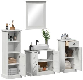 vidaXL Σετ Επίπλων Μπάνιου 3 pcs Λευκό αντικέ 37 x 34 x 110 εκ