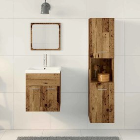 vidaXL Σετ Επίπλων Μπάνιου με πόρτα 3 pcs Παλιό Ξύλο 41 x 38.5 x 46 cm