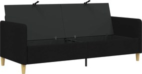 vidaXL Καναπές με Αποθήκευση Μαύρο 192 x 78 x 87 εκ. Πολυεστέρας