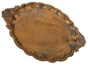 Δίσκος Διακοσμητικός 373-92-019 37x30,5x5cm Gold Metal