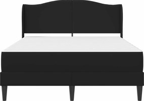 vidaXL Σκελετός κρεβατιού με στρώμα Μαύρο 140 x 200 cm Τεχνητό Δέρμα