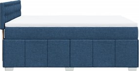 vidaXL Κρεβάτι Boxspring με Στρώμα Μπλε 160x200 εκ. Υφασμάτινο