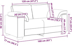 vidaXL Διθέσιος καναπές Taupe 160 cm ύφασμα