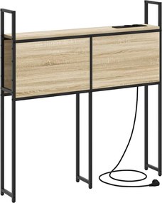 vidaXL Κεφαλάρι Αποθήκης με Σταθμό Φόρτισης με ράφι Sonoma Δρυς