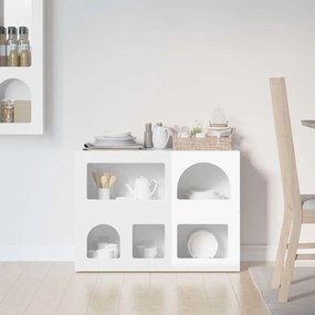 vidaXL Πλαϊνό γραφείο ELST Υψηλής γυαλάδας λευκό 80.5 x 35 x 59 εκ.