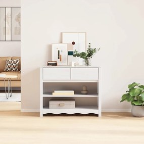 vidaXL Τραπέζι κονσόλας Λευκό 89.5 x 37 x 73 εκ Μασίφ ξύλο πεύκου