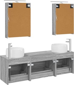 vidaXL Σετ Επίπλων Μπάνιου 5 pcs Γκρι Sonoma