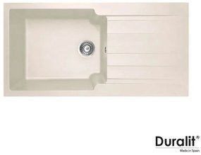Duralit KS105 Beige Ένθετος Συνθετικός Νεροχύτης Αντιστρεφόμενος Με 1 Γούρνα και Ποδιά 100x50 cm